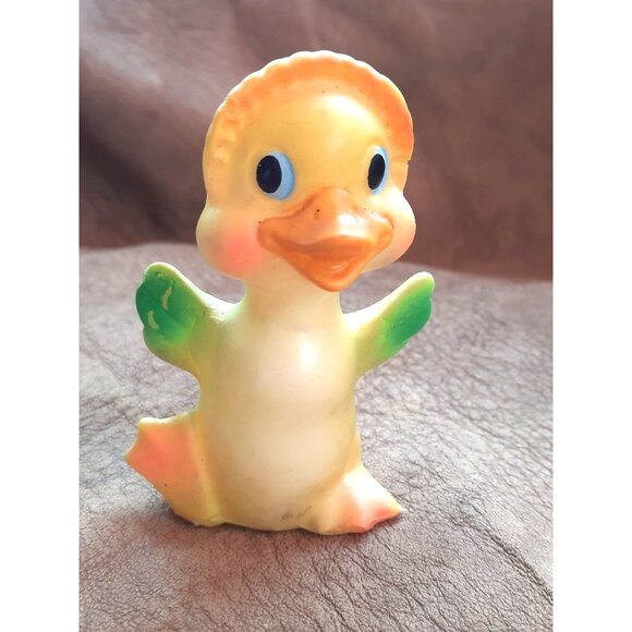 Vintage Japanese Toy Rubber Duckie 1950s Squirting Bottom - Picture 1 of 5